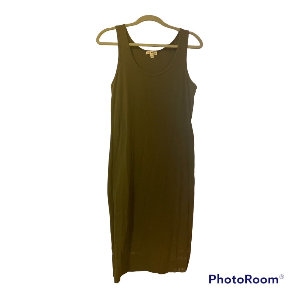 Dark army green cotton dress in size large